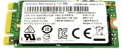 Lenovo 01LX208 - 256GB M.2 PCIe NVMe 2242 Gen3x2 Solid State SSD