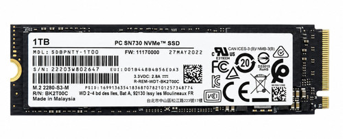 WDS100T2B0C - SN550 1TB M.2 2280 NGFF PCIe NVMe Gen3x4 Solid State SSD
