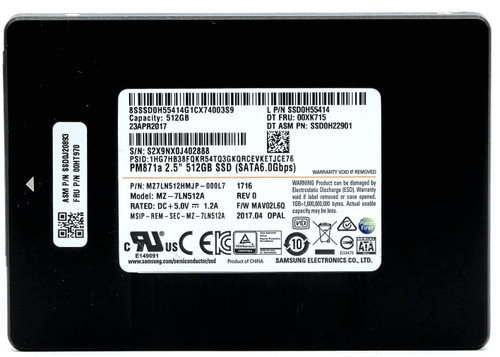 MZ7KE512 - 512GB 6Gbps SATA III 7mm 2.5" Solid State SSD