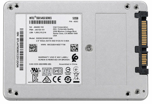 Intel SSDSC2KW512GB - 512GB 6Gbps SATA III 7mm 2.5