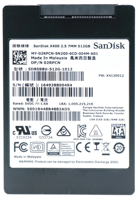 400-AJWJ - 512GB 6Gbps SATA III 7mm 2.5" Solid State SSD