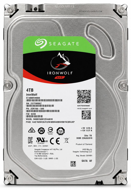ST4000VN008 - 4TB 5.9K RPM 3.5" SATA 6Gb/s Hard Drive for Desktop Servers NAS DVR NVR Surveillance Systems