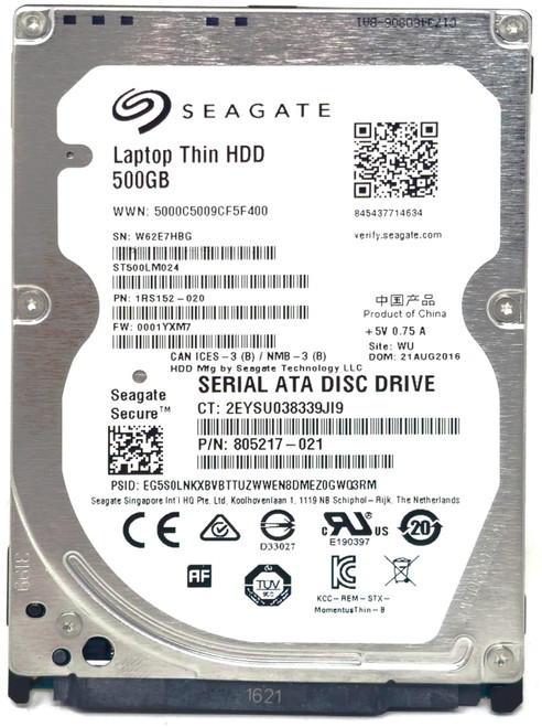 6MY28 - 500GB 7.2K RPM SATA SED 7mm 2.5" Hard Drive 6MY28 - 500GB 7.2K RPM SATA SED 7mm 2.5" Hard Drive