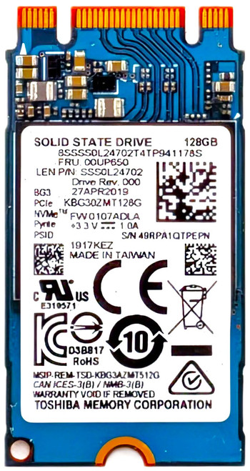 KBG30ZMT128G - 128GB PCIe NVMe 2242 Solid State SSD Drive - CPU Medics