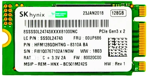 Hynix HFM128GDHTNG-8510B - 128GB PCIe NVMe 2242 Solid State SSD Drive