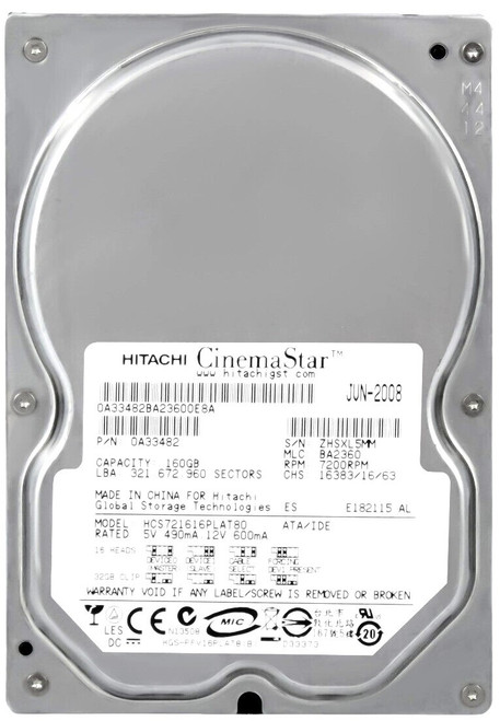 Hitachi 0Y30002 - 160GB 7.2K RPM IDE PATA 3.5" LFF Desktop Hard Drive