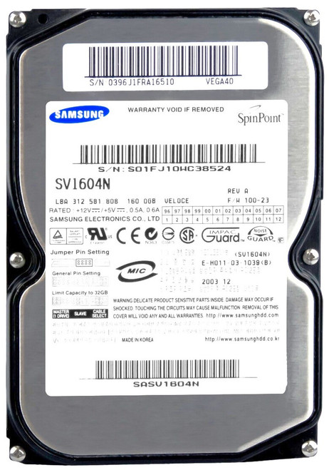 Samsung SP1654N - 160GB 7.2K RPM IDE PATA 3.5" LFF Desktop Hard Drive Samsung SP1654N - 160GB 7.2K RPM IDE PATA 3.5" LFF Desktop Hard Drive