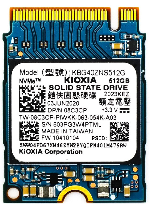 KBG40ZNS512G - 512GB PCIe NVMe M.2 2230 Gen3x4 Solid State SSD