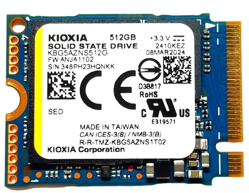 KBG50ZNS512G - 512GB PCIe NVMe M.2 2230 Gen4x4 Solid State SSD