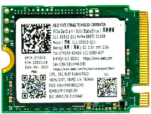 CL1-3D512-Q11 - 512GB PCIe NVMe M.2 2230 Gen3x4 Solid State SSD
