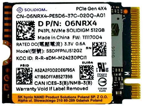 6NRX4 - 512GB PCIe NVMe M.2 2230 Gen4x4 Solid State SSD - CPU Medics