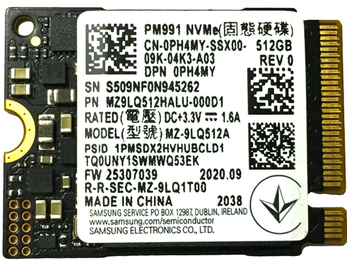 MZ-9LQ5120 - 512GB PCIe NVMe M.2 2230 Gen3x4 Solid State SSD