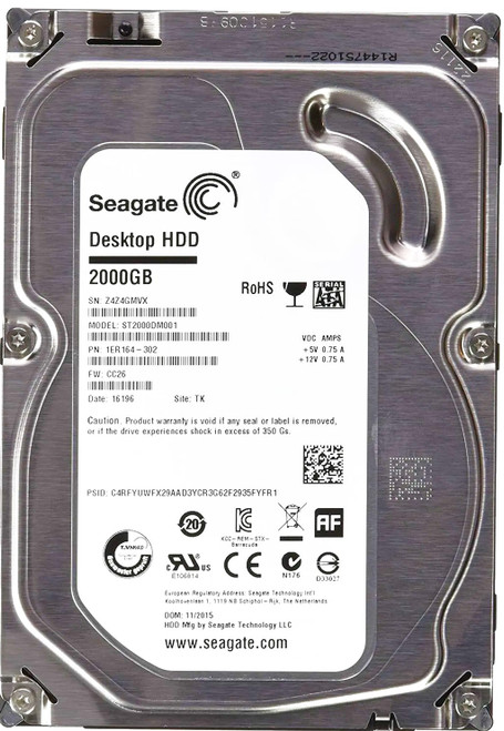Seagate 1CH164-510 - 2TB 7.2K RPM 64MB Cache SATA 3.5" Hard Drive