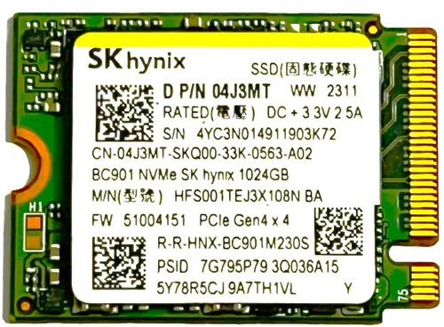 Hynix BC901 - 1TB PCIe NVMe M.2 2230 Gen4x4 Solid State SSD - CPU