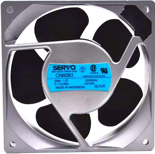 CN60B3 - 120x120x38mm 12038 200V 14/12W 2-Pin Terminal Connector Cooling Fan for Servo CN60B3 - 120x120x38mm 12038 200V 14/12W 2-Pin Terminal Connector Cooling Fan for Servo