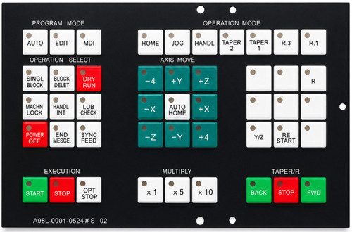 A98L-0001-0524#S02 - Membrane Operator Keypad Keysheet for Fanuc A98L-0001-0524#S02