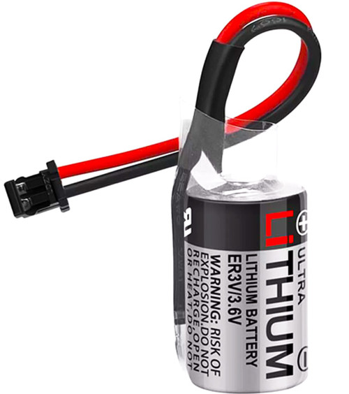 JZSPBA011 - 3.6V PLC CNC Backup Battery for Toshiba JZSP-BA01- 2-Pin Black Connector Model