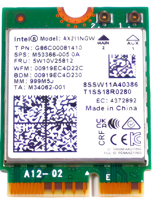 M53366-005 - Intel AX211NGW Wi-Fi 6E Bluetooth 5.3 Wireless Card