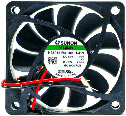 Sunon HA60151V4-1000U-A99 - 60x60x15mm 6015 DC12V 0.03A 0.36W 2-Wire Leads Tubeaxial Cooling Fan Sunon HA60151V4-1000U-A99 - 60x60x15mm 6015 DC12V 0.03A 0.36W 2-Wire Leads Tubeaxial Cooling Fan