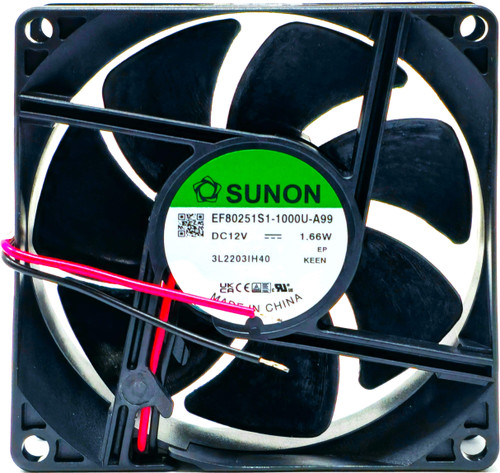 Sunon EF80251S1-1000U-A99 - 80x80x25mm 8025 DC12V 0.13A 1.66W 2-Lead Wires Tubeaxial Cooling Fan Sunon EF80251S1-1000U-A99 - 80x80x25mm 8025 DC12V 0.13A 1.66W 2-Lead Wires Tubeaxial Cooling Fan