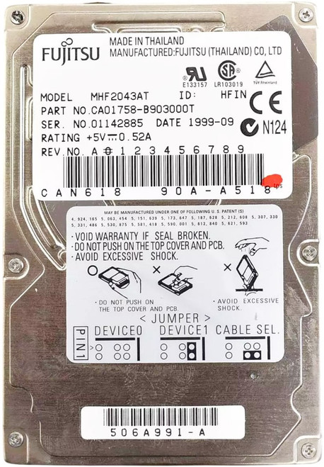 Fujitsu MHF2043AT - 4.3GB 4.2K IDE 2.5