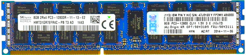 47J0224 - 8GB 2Rx8 PC3-12800R DDR3-1600 ECC Registered RDIMM Server Memory