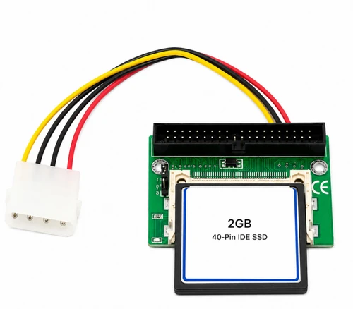 2GB 40-Pin IDE SSD (CF Card on Adapter) Solid-State Replacement for Legacy 3.5" IDE PATA ATA Hard Drives