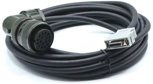 A860-0365-V501 - 5M Servo Encoder Cable 17-Pin Right-Angle Circular to Rectangular Connector for Fanuc