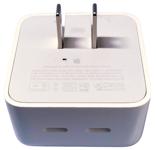MNWM3AM/A - Genuine Apple 35W Compact Dual USB-C Power Adapter Charger for MagSafe 3 MNWM3AM/A - Genuine Apple 35W Compact Dual USB-C Power Adapter Charger for MagSafe 3