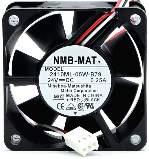 2410ML-05W-B79 - 60x60x25mm 6025 DC24V 0.25A 3-Pin Connector Axial