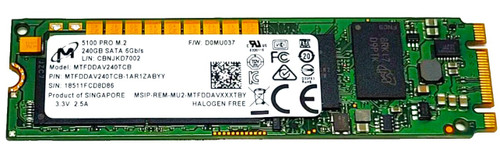MTFDDAV240TCB-1AR1ZABDA - 240GB M.2 2280 SATA III 6Gbps SSD for Servers Desktops and Laptops