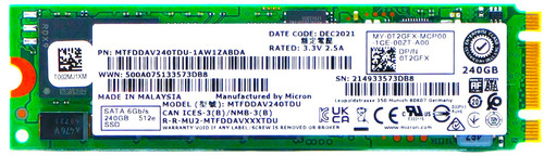 MTFDDAV240TCB-1AR1ZABCF - 240GB M.2 2280 SATA III 6Gbps SSD for Servers Desktops and Laptops