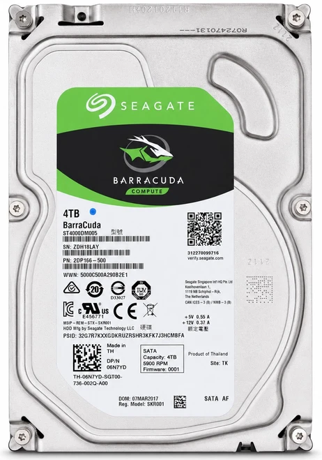 ST4000DM005 - 4TB 5.9K RPM 3.5" SATA 6Gb/s Hard Drive for Desktop Servers NAS DVR NVR Surveillance Systems