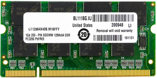 M470L2923BN0-CCC - 1GB 400Mhz PC3200 DDR DDR1 200-Pin SO-DIMM Laptop Memory RAM Module