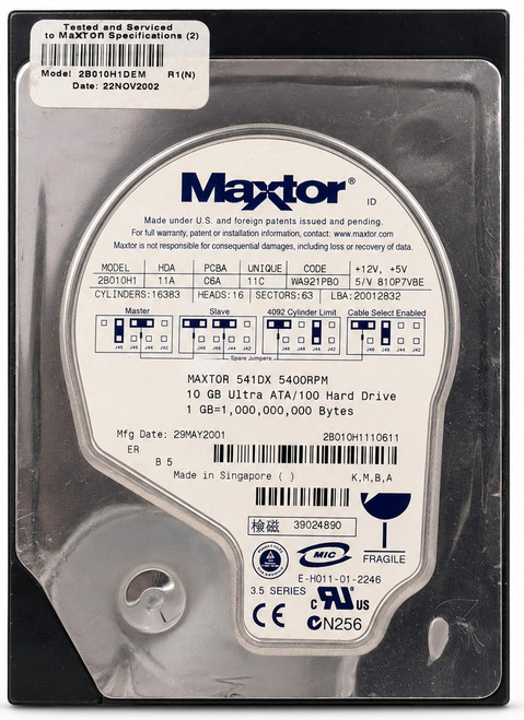 8F777 - 10.2GB 5.4K RPM IDE 3.5" Hard Disk Drive (HDD)