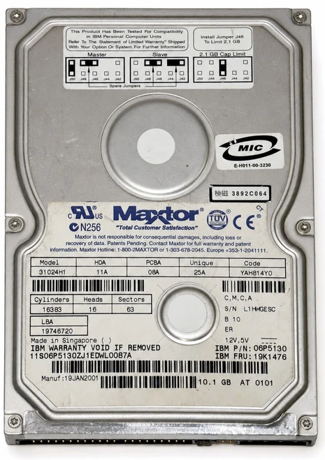 31024H2 - 10.2GB 5.4K RPM IDE 3.5" Hard Disk Drive (HDD)