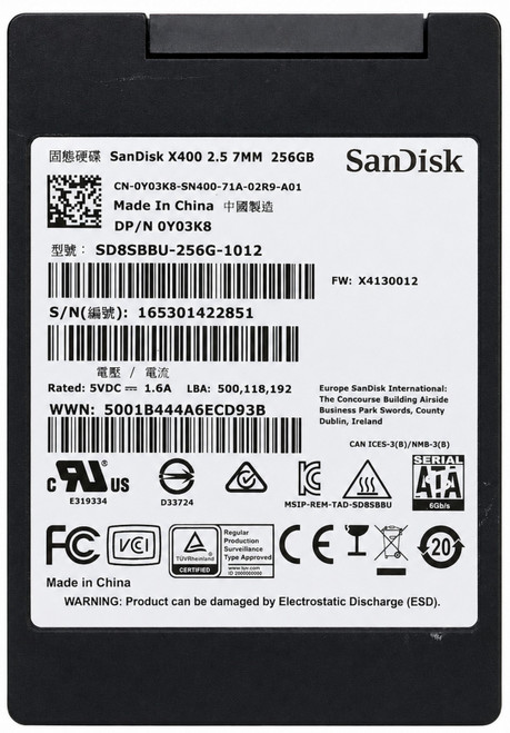 0G95G - 256GB SATA 7mm 2.5" Solid State Drive SSD for Laptop Desktop Workstation