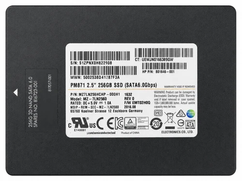 MZ7PD256HCGM-1BW00 - 256GB SATA 7mm 2.5" Solid State Drive SSD for Laptop Desktop Workstation