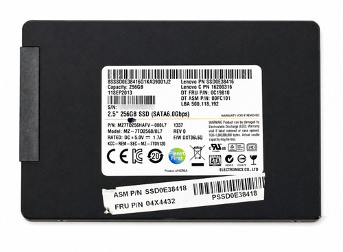 MZ7TE256HMHP - 256GB SATA 7mm 2.5" Solid State Drive SSD for Laptop Desktop Workstation