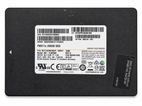 MZ7TY256HDHP-000L7 - 256GB SATA 7mm 2.5" Solid State Drive SSD for Laptop Desktop Workstation