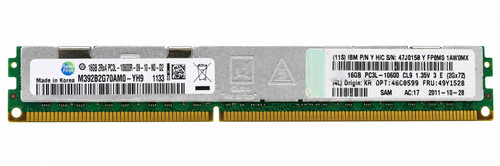 M392B2G70CM0-YH9 - 16GB (1x16GB) 1333MHz 2Rx4 PC3L-10600R DDR3L ECC Registered VLP Very Low Profile Server Memory