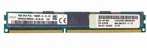 47J0158 - 16GB (1x16GB) 1333MHz 2Rx4 PC3L-10600R DDR3L ECC Registered VLP Very Low Profile Server Memory