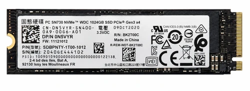 SDBPNPZ-1T00-10SB - 1TB M.2 2280 NGFF PCIe NVMe Gen3x4 Solid State SSD