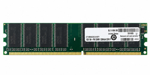 CT12864Z335 - 1GB PC2700 DDR-333 184-Pin Non-ECC Unbuffered Desktop Memory DIMM