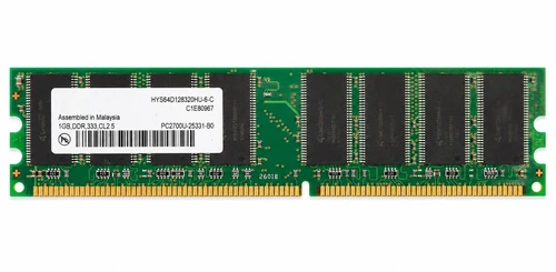 D2864333MP - 1GB PC2700 DDR-333 184-Pin Non-ECC Unbuffered Desktop Memory DIMM