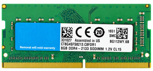 CT8G4SFS8213 - 8GB PC4-2133P DDR4-2133 1Rx8 260-Pin Non-ECC Unbuffered SODIMM Laptop Memory