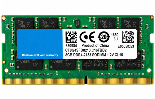 CT8G4SFD8213.C16FBD1 - 8GB DDR4-2133P PC4-17000 2Rx8 260-Pin SODIMM Laptop Mini PC Memory