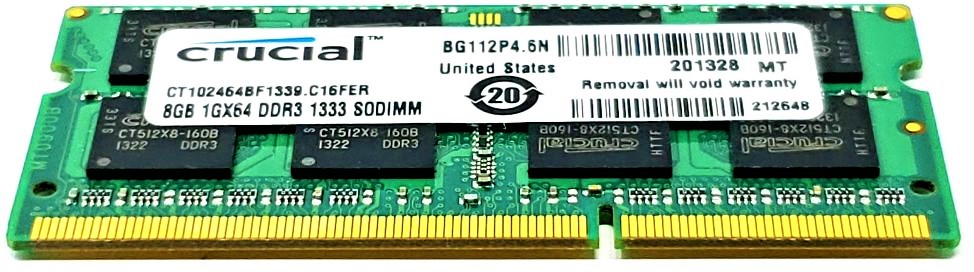 HP 628352-161 - 8GB 1333Mhz PC3-10600S DDR3-1333 204-Pin SODIMM