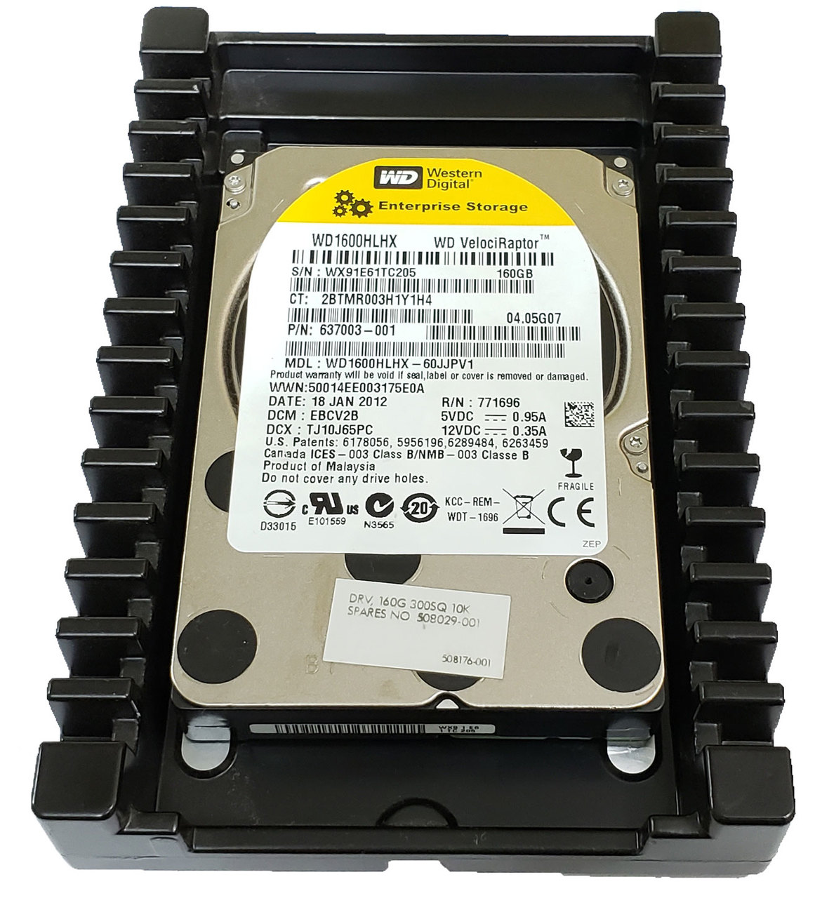 Western Digital WD1600HLHX-60JJPV0 - 160GB 10K RPM SATA 3.5