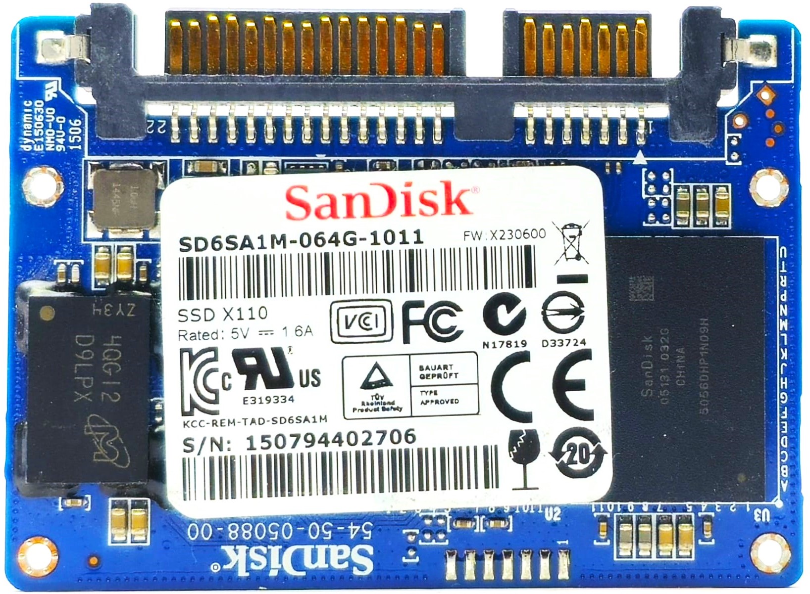 Sandisk SDSA4AH-064G - 64GB Half Slim SATA MO-297 Solid State SSD